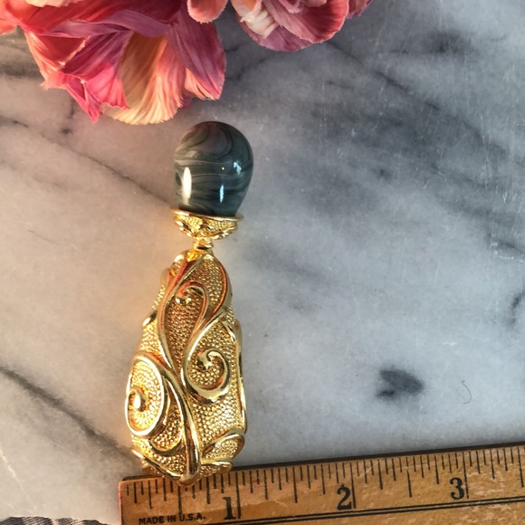 Vintage 90s Signed Jose Barrera for Avon Venetian Mist Green Marbled Brooch Pin - Picture 8 of 8